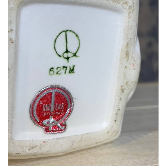 Vintage Rubens Japan Handpainted Sheep Lamb Wagon Planter with Hairline Crack - Picture 8 of 9